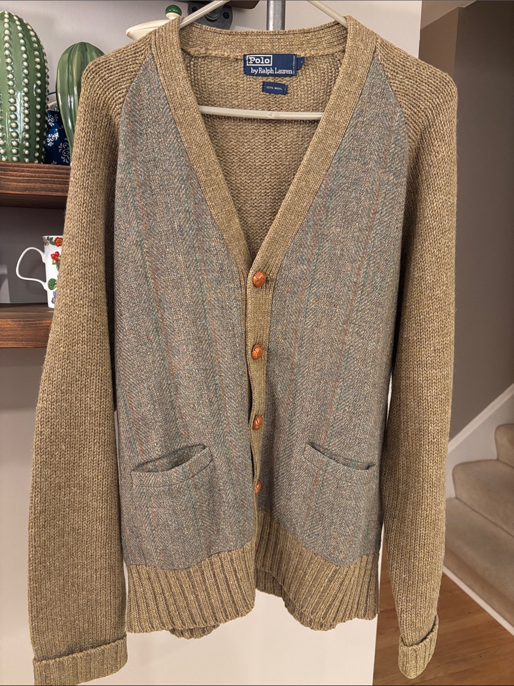 Vintage Polo Ralph Lauren 100% Wool Cardigan Sweater Men’s L Heritage